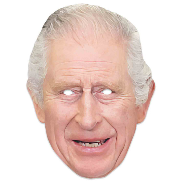 Masque facial de fête de carte unique 2d du couronnement royal du roi Charles III