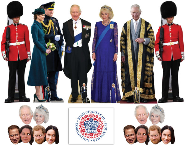 King Charles III Coronation Platinum Package includes Lifesize Cutouts, Masks and Photo