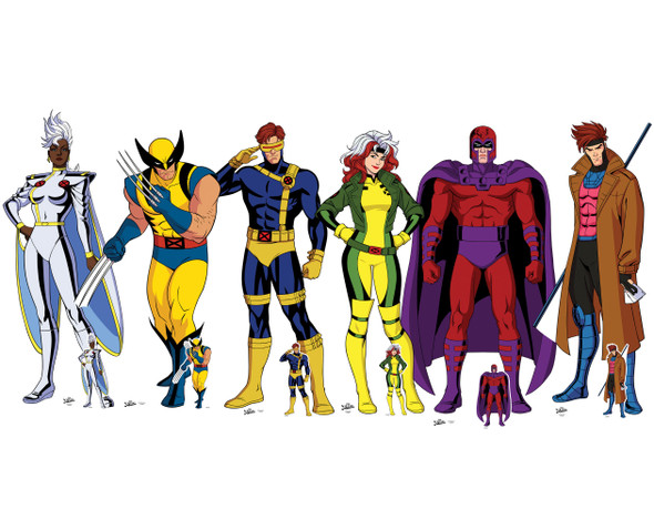Juego de 6 figuras de pie de tamaño real oficiales de Marvel de X-Men con recortes de cartón