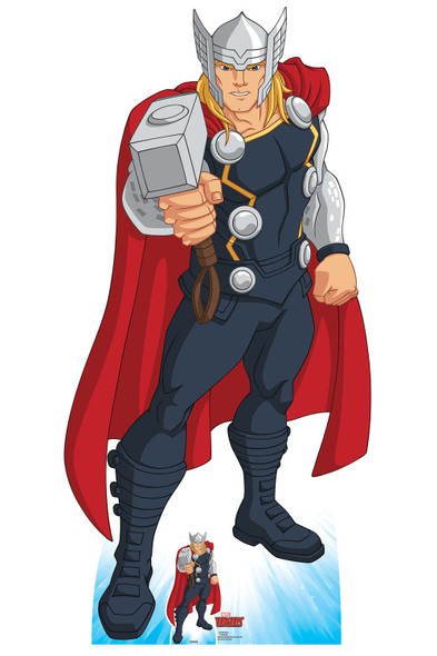 Recorte de cartón oficial de Marvel estilo cómic de Thor / standee / standup