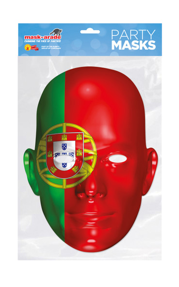 Masque facial de fête avec carte 2D unique du drapeau du Portugal