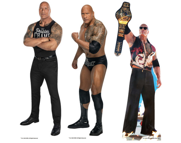 The Rock WWE Table Top Cardboard Cutouts Pack of 3 Mini Standees