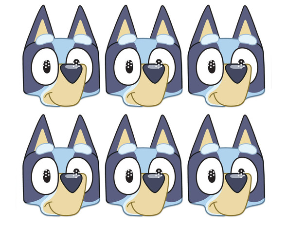 Bluey Official 2D Card Party Face Masks Pack of 6