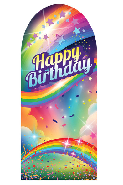 Rainbow Happy Birthday Cardboard Backdrop Party Standee