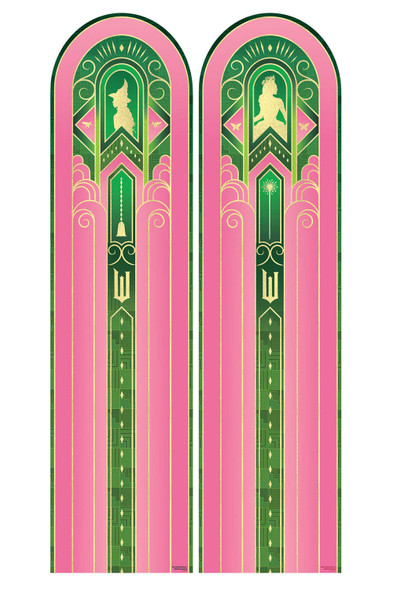 Wicked Double Cardboard Backdrop Pink and Green Party Standee