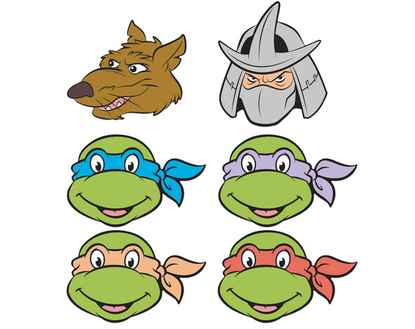 Teenage Mutant Ninja Turtles 2D Card Party Face Masks Variety Pack of 6