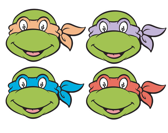 Teenage Mutant Ninja Turtles 2D Card Party Face Masks Variety Pack of 4