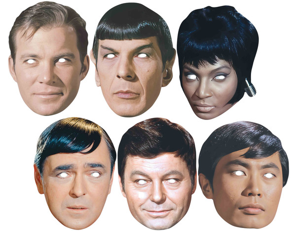 Star Trek: The Original Series 2D Card Party Face Masks Variety 6 Pack