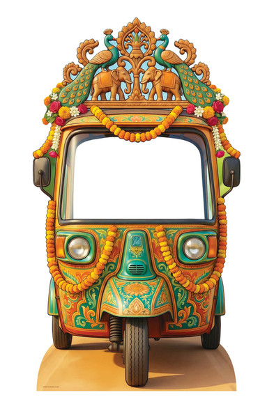 Wedding Tuk Tuk Rickshaw Cardboard Backdrop Stand In