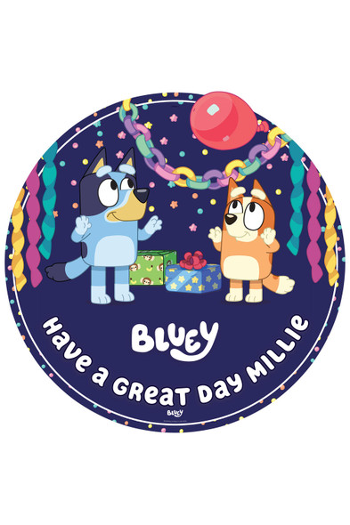 Personalised Bluey Purple Balloon Theme Cardboard Sign 