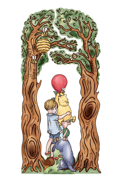Winnie Bear - Pooh Bear with Arch Cardboard Cutout Multi Pack Bundle of 3