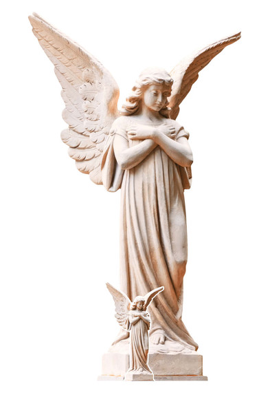Angel Statue Cardboard Cutout White Stone Style Standee