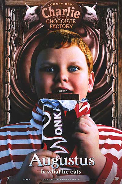 Charlie og chokoladefabrikken (augustus mini) (2005) original mini biografplakat