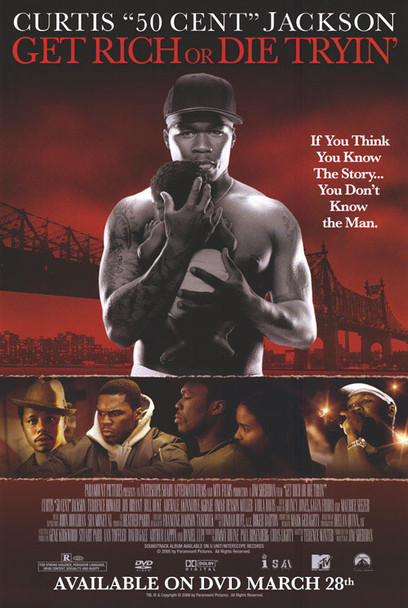 GET RICH OR DIE TRYIN' (SINGLE SIDED Video) (2005) ORIGINAL CINEMA POSTER