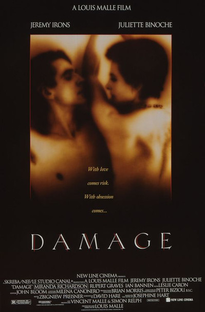 DAMAGE (SINGLE SIDED Regular) (1992) ORIGINAL CINEMA POSTER