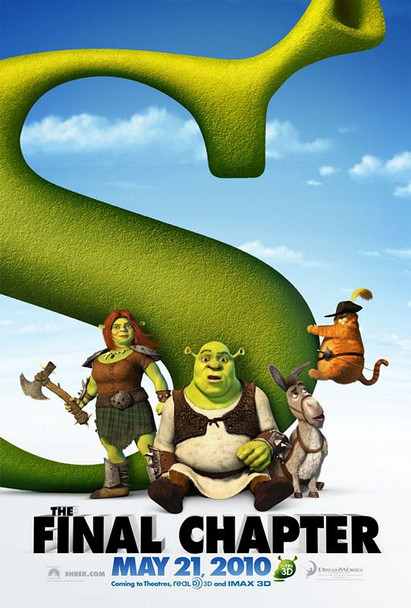 SHREK FOREVER AFTER Affiche - Shrek 4 (Mike Myers, Cameron Diaz, Eddie Murphy) double face ADVANCE US ONE SHEET ( 2010 ) AFFICHE DE CINÉMA ORIGINALE