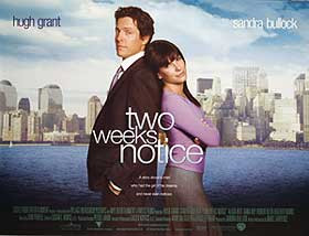 TWO WEEKS NOTICE ORIGINAL CINEMA POSTER