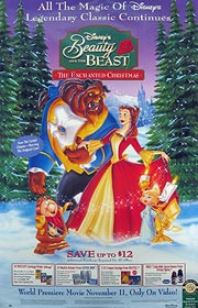 BEAUTY AND THE BEAST: THE ENCHANTED CHRISTMAS (Video) ORIGINAL VIDEO/DVD AD POSTER