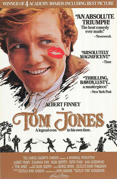 Affiche de cinéma originale Tom Jones (réédition 1989) (simple face)