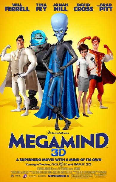 MEGAMIND Poster (Jonah Hill, Will Ferrell) double sided REGULAR (2010) ORIGINAL CINEMA POSTER