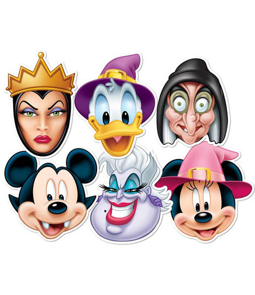Masques pour le visage de fête d’Halloween de personnage Disney (lot de 6)