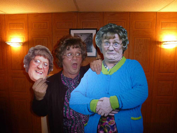 Mrs Brown With Mask and Cutout!