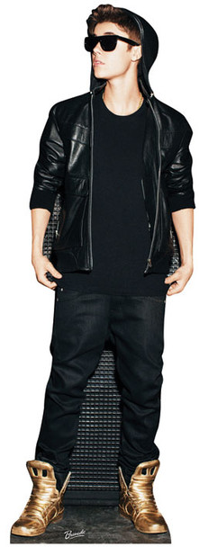 Justin Bieber wearing Gold Shoes Lifesize Cardboard Cutout / Standee