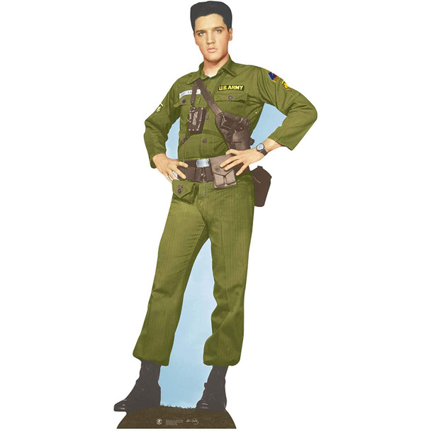 Figura de cartón de tamaño natural de los días del ejército de Elvis/persona de pie