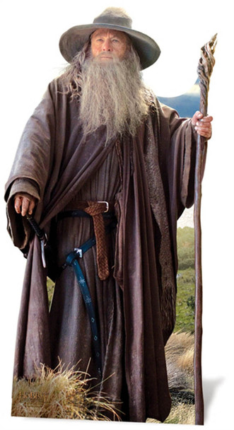 Gandalf uit de levensgrote kartonnen uitsnede van de hobbit