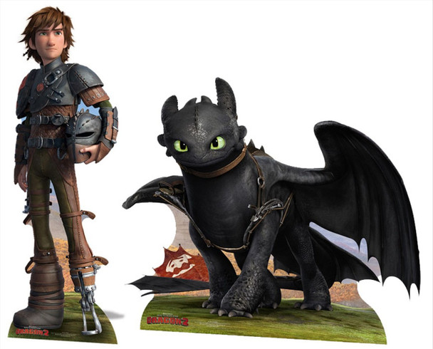 Hiccup and Toothless Cardboard Cutout Double Pack