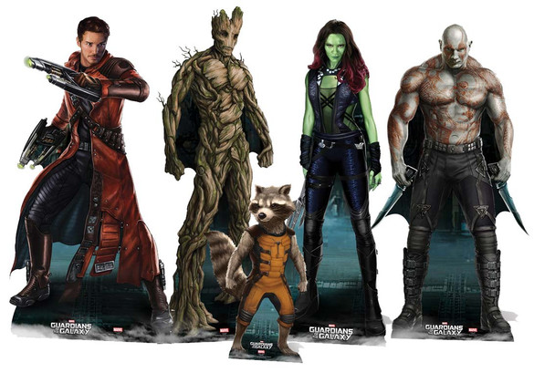 The Guardians Of The Galaxy Lifesize Cardboard Cutout Complete Set of 5
