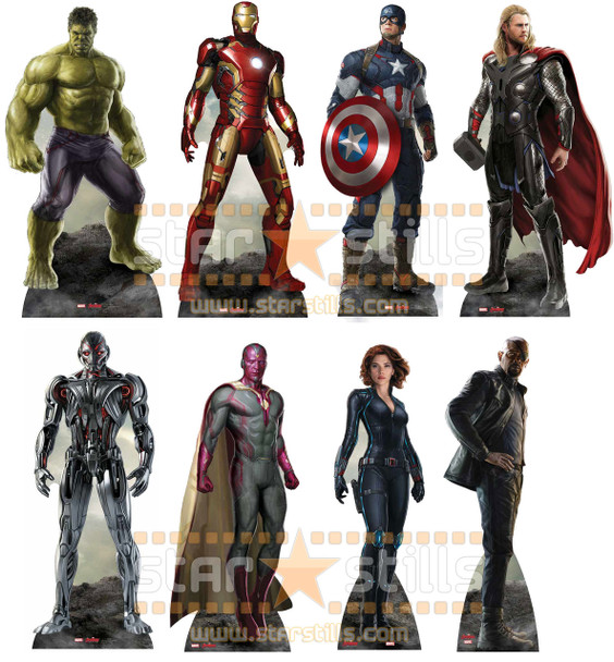 Avengers Age of Ultron Set of 8 Marvel Lifesize Cardboard Cutouts