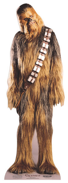 Mini recorte de cartón de Chewbacca.