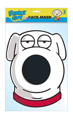 Brian The Dog Offical Family Guy Card Party Face Mask