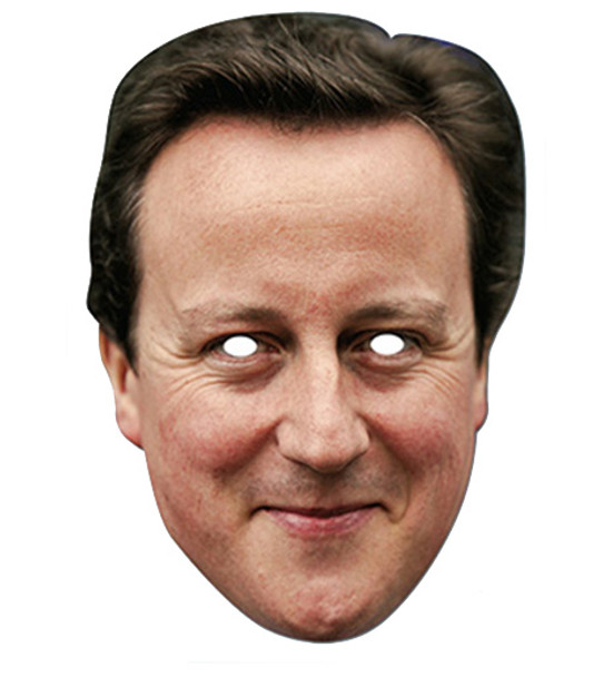 Masque facial de fête de carte du premier ministre David Cameron