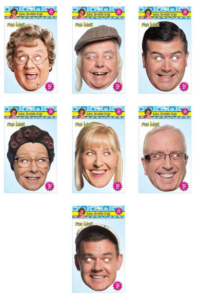 Mrs Brown's Boys Set Of 7 Card Party Face Masks