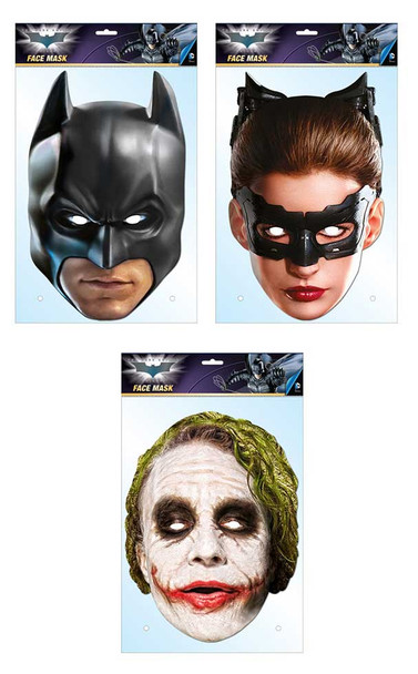Batman Official 2D Card Face Masks Variety 3 Pack 