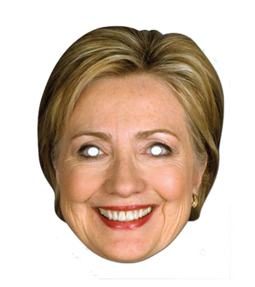 Hillary Clinton 2D Card Party Face Mask