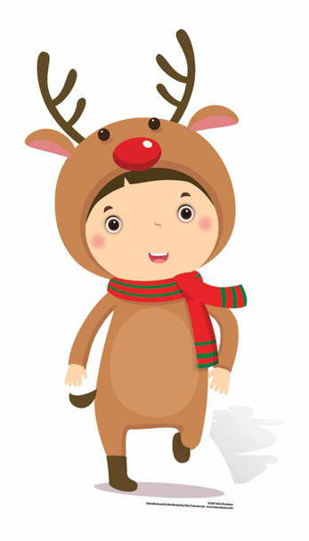 Mini Reindeer Boy Cardboard Cutout