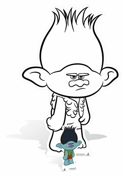 Trolls colour in cardboard cutout