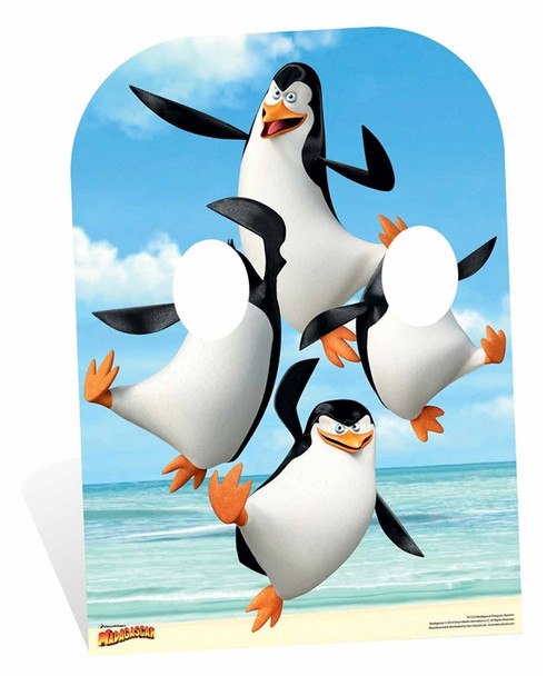 Penguins of Madagascar Kartonudskæring til børnestørrelse Stand In