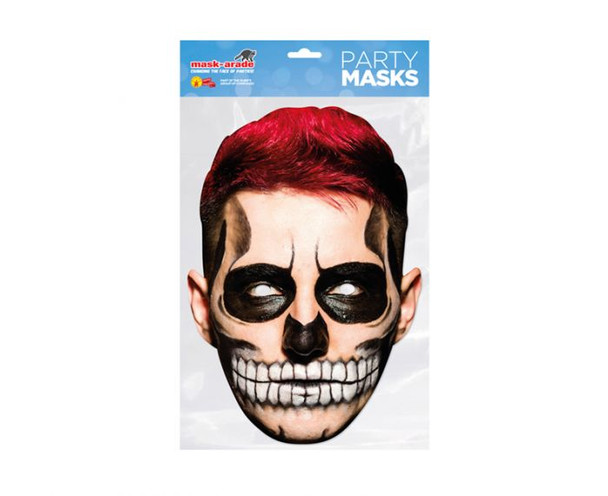 Day of the Dead Red Zombie Male Single 2D Card Party Face Mask