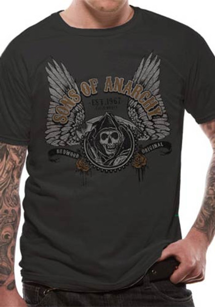 Sons of Anarchy Winged Logo Official Unisex Grey -Shirt