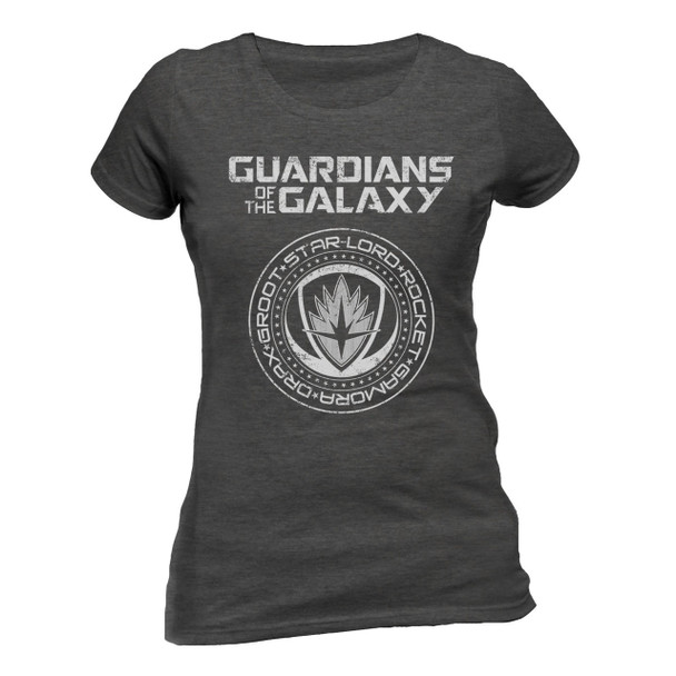 Guardians Of The Galaxy Vol. 2 Crest Ladies Fitted Official Grey T-Shirt 