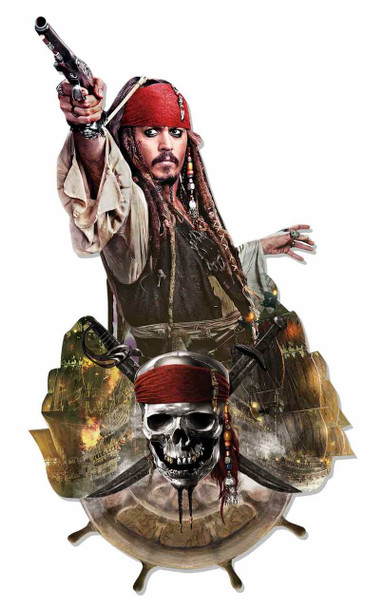 Jack Sparrow Pirates of the Caribbean 3D Effect Cardboard Cutout Wall Art 