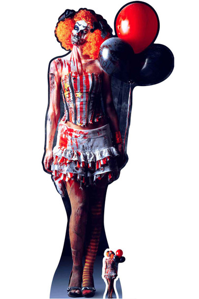 Scary Female Killer Clown Halloween Cardboard Cutout