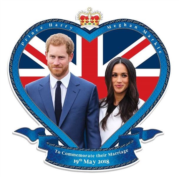 Recorte de cartón montado en la pared de la boda real del príncipe Harry y Meghan Markle