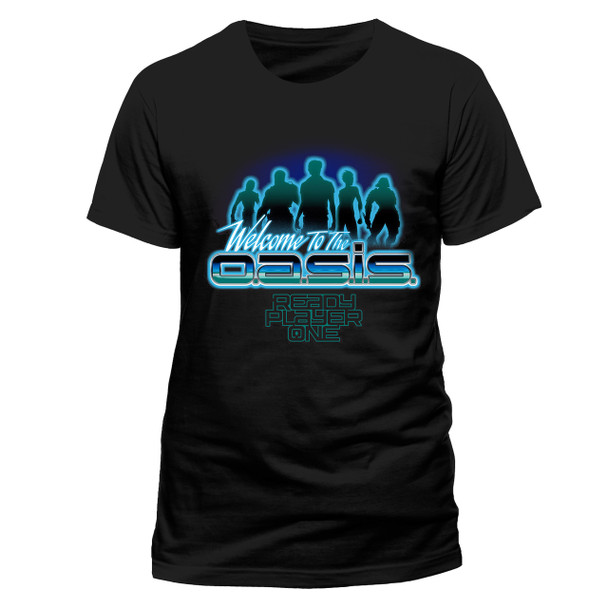 Offizielles schwarzes Unisex-T-Shirt „Ready Player One Oasis“. 