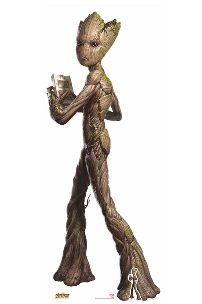 Teenage Groot Avengers Infinity War Lifesize Cardboard Cutout with free table top cutout
