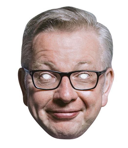 Michael Gove, britischer Politiker, 2D-Karte, Party-Gesichtsmaske